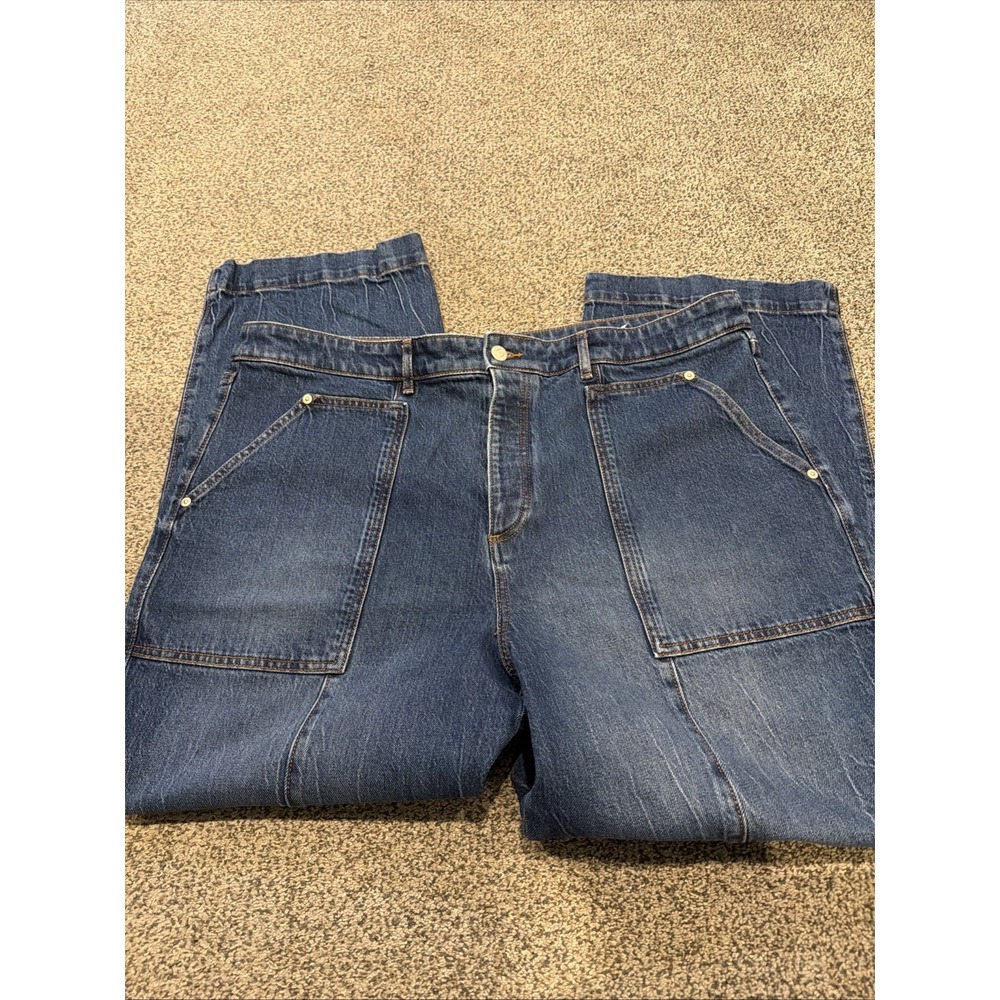 Loft Straight Jeans‎ 18/34 Button Fly Panel Pockets